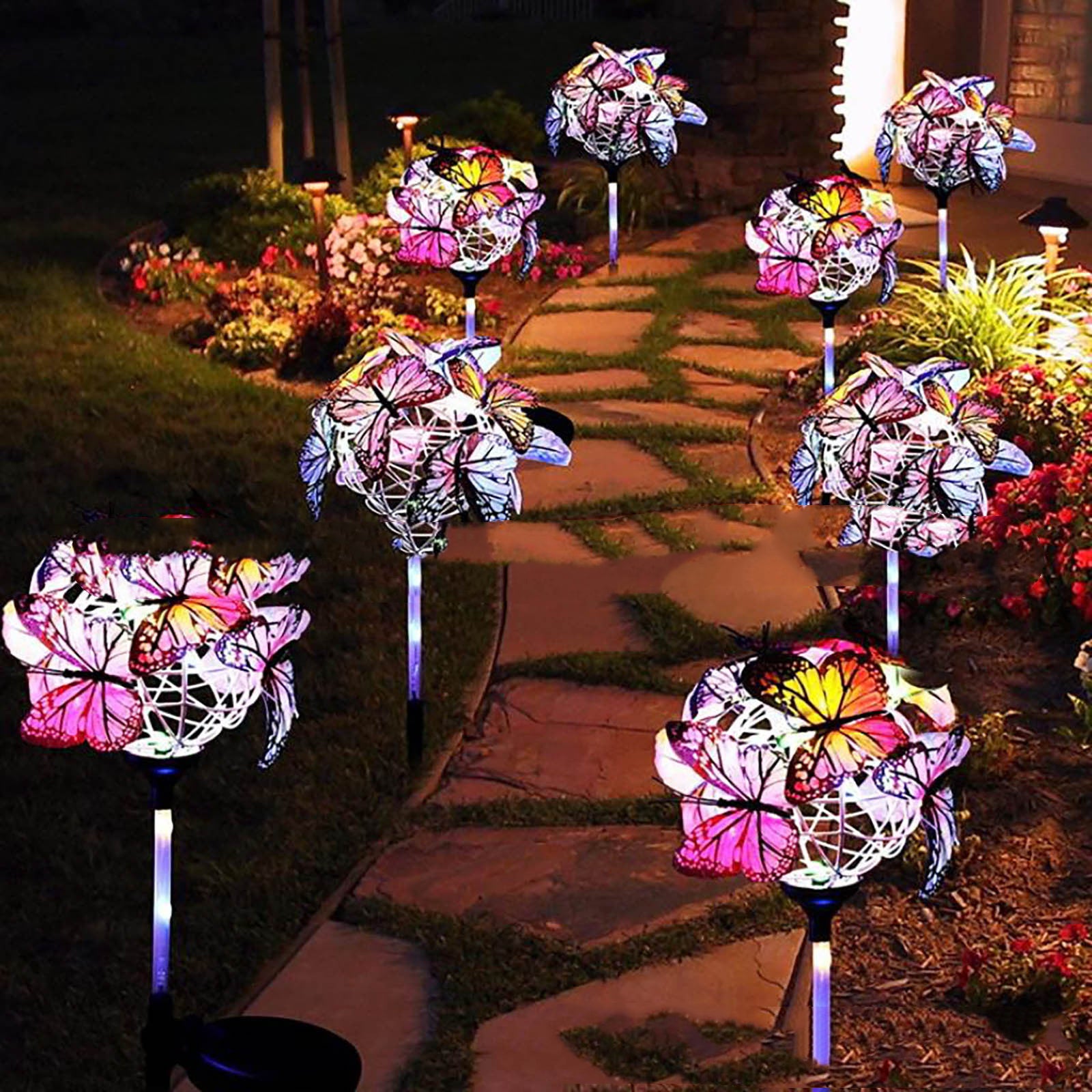 Waterproof Butterfly Shaped Solar Light, Outdoor Lighting, RGB, Durable