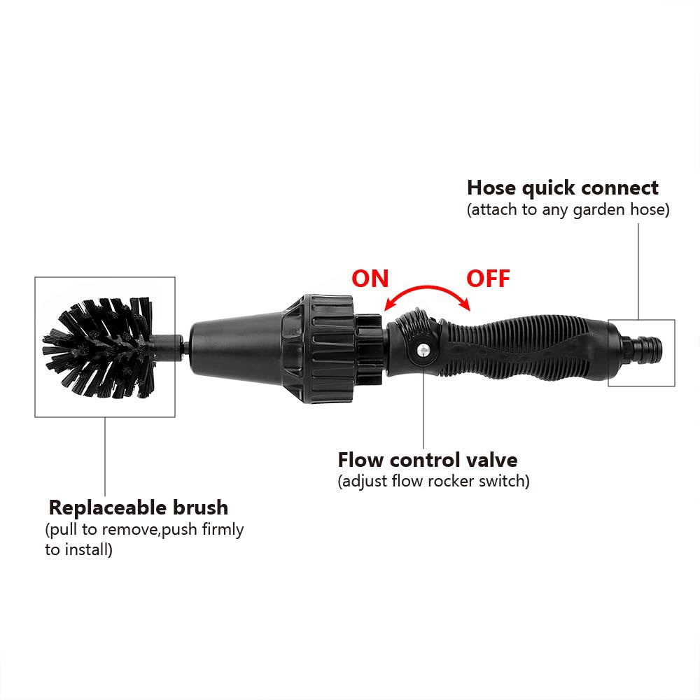 Water-driven Rotary Cleaning Brush Wash Hand-held Water Spray Brush