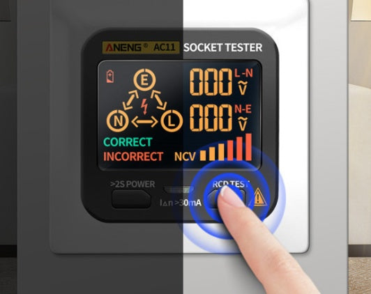 Digital Display Socket Electrical Ground Wire Tester Line Phase Test Plug Polarity Electroscope